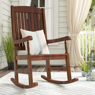 Outdoor Ponce Rocking Solid Wood Chair by Andover Mills