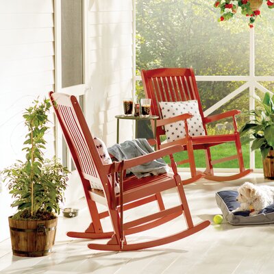 Outdoor Ponce Rocking Solid Wood Chair by Andover Mills