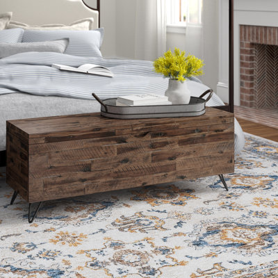 Sherry Wood Flip Top Storage Bench by Three Posts