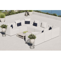 Saybrook Outdoor Patio Upholstered 8-Piece Sectional Sofa
