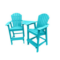 Ansel Tall Adirondack Chairs with Table - Poly Outdoor Furniture by Rosecliff Heights