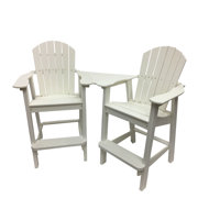 Ansel Tall Adirondack Chairs with Table - Poly Outdoor Furniture by Rosecliff Heights