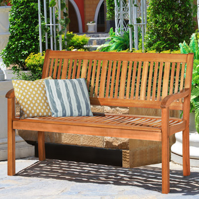 Shari 2 Person Wooden Garden Bench by Lark Manor