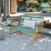 Meridan 2 Person Solid Wood Garden Bench by Highland Dunes