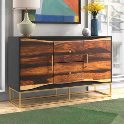 Engelmar 57" Wide 2 Drawer Solid Wood Sideboard by Loon Peak