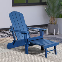 Hurley Morphew Plastic/Resin Folding Adirondack Chair with Ottoman by Rosecliff Heights