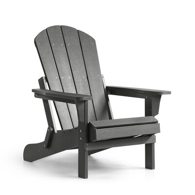 Hurley Morphew Plastic/Resin Folding Adirondack Chair with Ottoman by Rosecliff Heights
