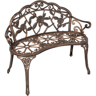 Shatley Metal Rose Garden Bench by August Grove