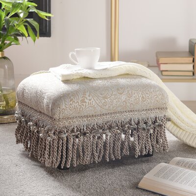 Tyrone 12" Rectangle Paisley Ottoman by House of Hampton