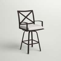 Mulcahey Swivel Patio Counter Stool with Cushion