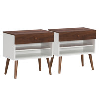 Aurie Nightstand in Walnut/White by Wade Logan