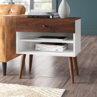 Aurie Nightstand in Walnut/White by Wade Logan