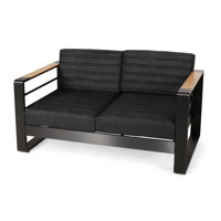 Kestrel 56.75" Wide Outdoor Loveseat with Cushions by Ivy Bronx