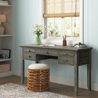 Budworth Solid Wood Desk with Built-in Outlets by Rosecliff Heights