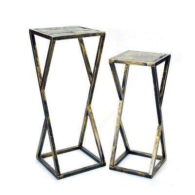 2 Piece Square Pedestal Plant Stand Set by 17 Stories