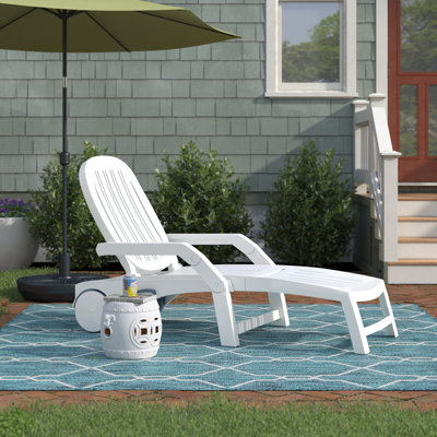 Axil Patio Adjustable Chaise Lounge Chair Folding Sun Lounger Recliner W/ Wheels