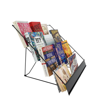 4-Tiered 18" Wire Display Rack Literature Brochure Magazine Stand Book Tabletop Rack, 2.5" Deep Open by Rebrilliant