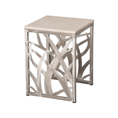 Stutes Stainless Steel Accent Stool by Rosecliff Heights