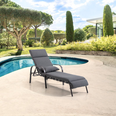 Eva-Rose 63.32" Long Reclining Single Chaise with Cushions