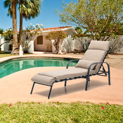 Eva-Rose 63.32" Long Reclining Single Chaise with Cushions by Latitude Run