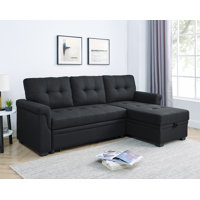Elleanna 84" Wide Reversible Sleeper Sofa & Chaise by Latitude Run