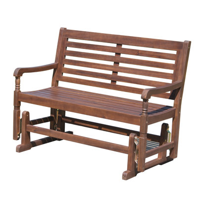 Borrero Solid Wood Glider Bench by Alcott Hill