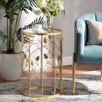 Kountz Glass Top Frame End Table by Mercer41