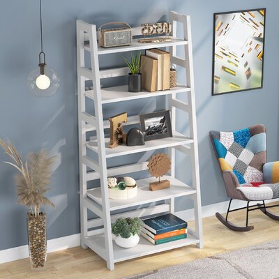 56.49" H x 23.62" W Steel Ladder Bookcase by Latitude Run