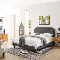 Tilson Tufted Upholstered Low Profile Platform Bed