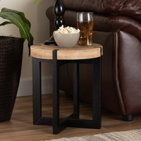 Dustan Cross Legs End Table by Millwood Pines