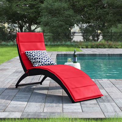 64" Long Single Chaise with Cushions by Winston Porter