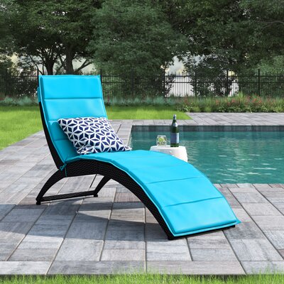 64" Long Single Chaise with Cushions by Winston Porter