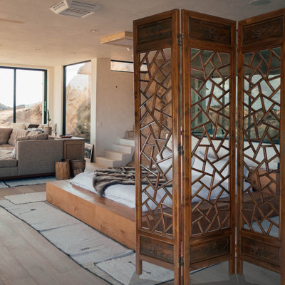 54" W x 75" H 3 - Panel Solid Wood Folding Room Divider