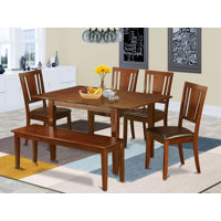 Adonica Butterfly Leaf Rubberwood Solid Wood Dining Set by Lark Manor