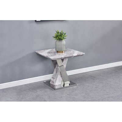 Amahri Marble Top Pedestal End Table by Orren Ellis