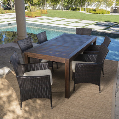 Appel Outdoor 7 Piece Dining Set with Cushions