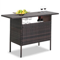 Antigo Rectangular Wicker/Rattan Outdoor Bar Counter Table by Mercury Row