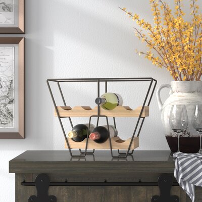 Keithsburg 7 Bottle Tabletop Wine Bottle Rack in Brown/Natural by Three Posts