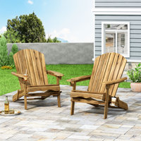 Mccombs Solid Wood Folding Adirondack Chair by Highland Dunes