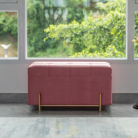 Shadyvale 31.5" Wide Velvet Tufted Rectangle Storage Ottoman with Storage