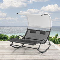 Gloversville 63.7" Long Double Outdoor Chaise Lounges