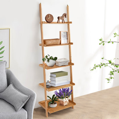 71" H x 25" W Wood Ladder Bookcase by Latitude Run