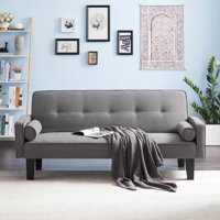 Ghinwa Twin 73" Wide Tufted Back Convertible Sofa by Latitude Run