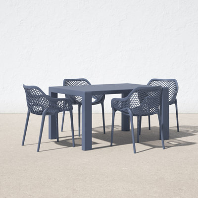 Asherton Square 4 - Person 39" Long Dining Set by Joss & Main
