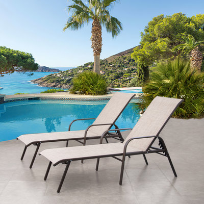 Gland Outdoor Metal Chaise Lounge by Latitude Run