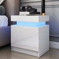 Albanese Manufactured Wood Nightstand with RGB LED Lights by Wade Logan