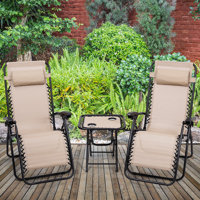 Kahleesi 39.5" Long Reclining Chaise Lounge Set with Table