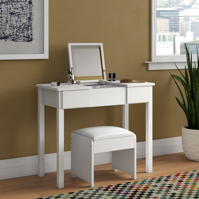 Geoghegan Vanity Set with Stool and Mirror by Latitude Run