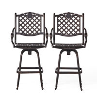 Hudgens 30.25" Patio Bar Stool by Fleur De Lis Living