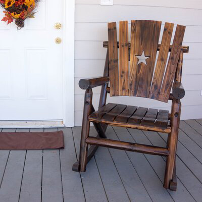 Outdoor Ardoin Rocking Solid Wood Chair by Loon Peak